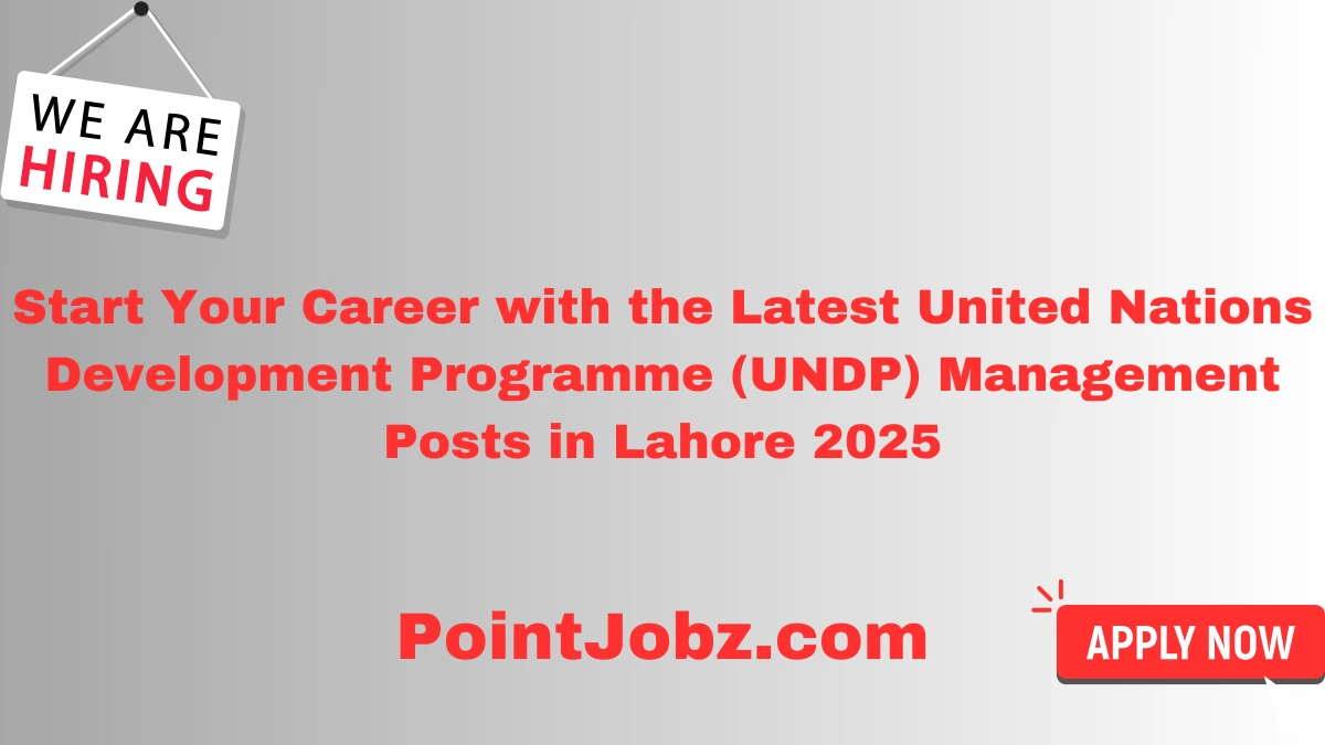 Start Your Career with the Latest United Nations Development Programme (UNDP) Management Posts in Lahore 2025